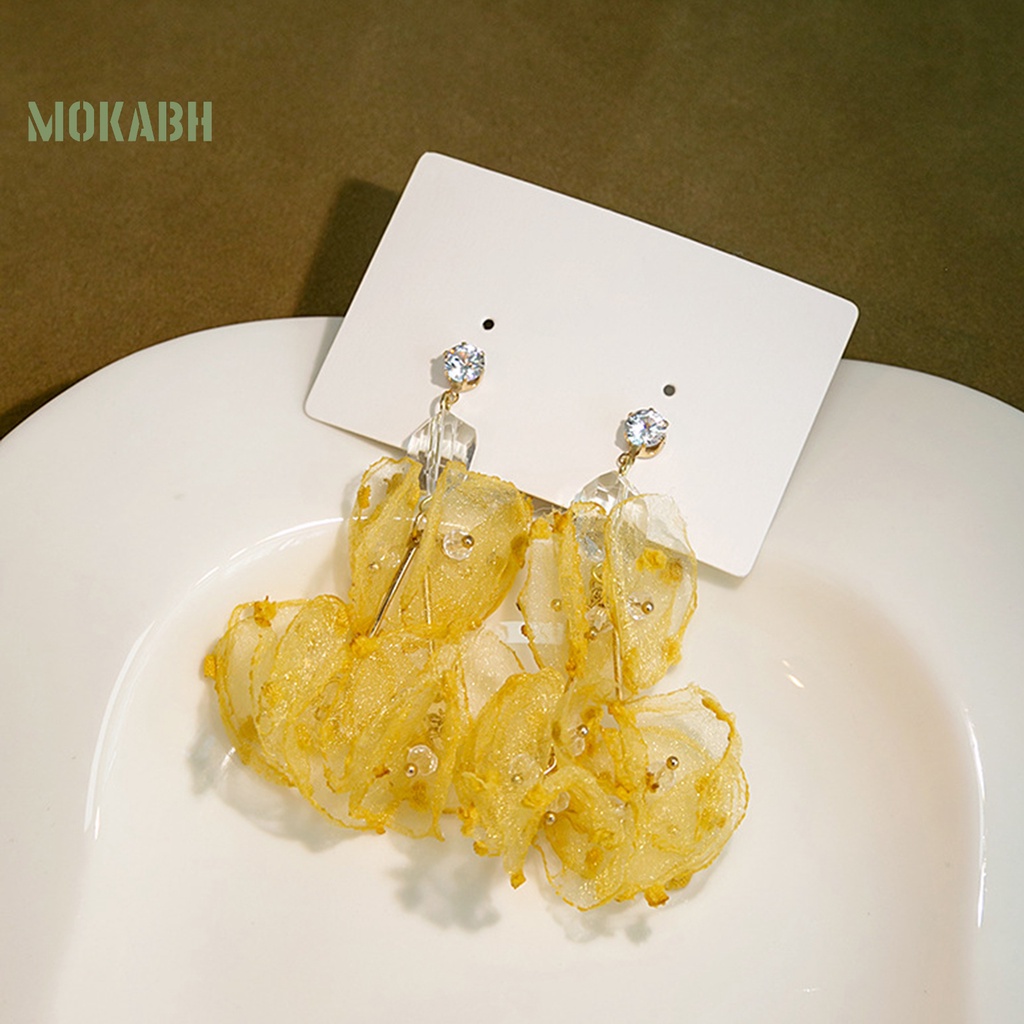 1 Đôi Bông Tai Handmade Họa Tiết Hoa Tinh Tế Chống Mài Mòn Cho Nữ