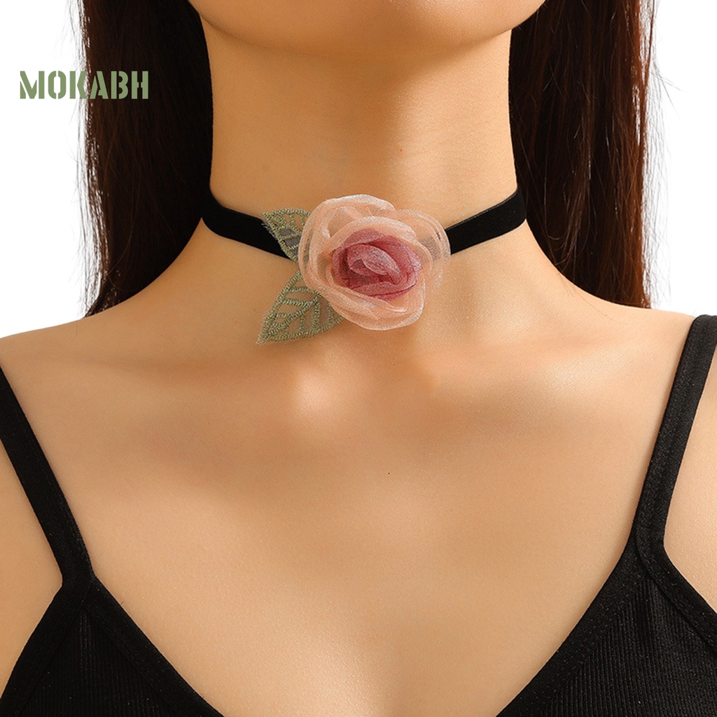 Vòng Cổ Choker Họa Tiết Hoa Lá Màu Đen Phong Cách Cổ Điển Thanh Lịch Tùy Chỉnh Thời Trang Cho Nữ