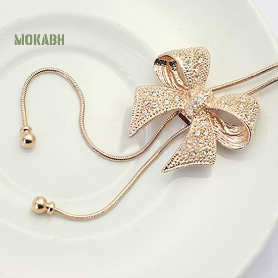 (Hot) Vòng cổ HợP Kim HìNh Nơ ĐíNh Đá Xinh XắN