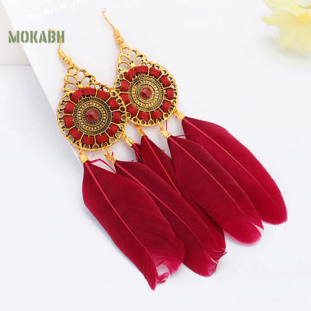 Bông Tai Lông Vũ Trang Nhã Phong Cách Vintage