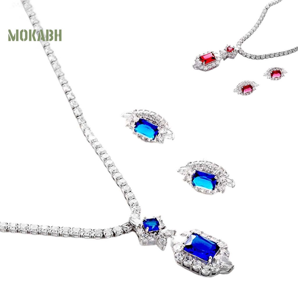 [Mới] 1 Set Vòng cổ Và Bông Tai Hình Khối Lập Phương Sang Trọng Thanh Lịch Cho Ngày Đặc Biệt