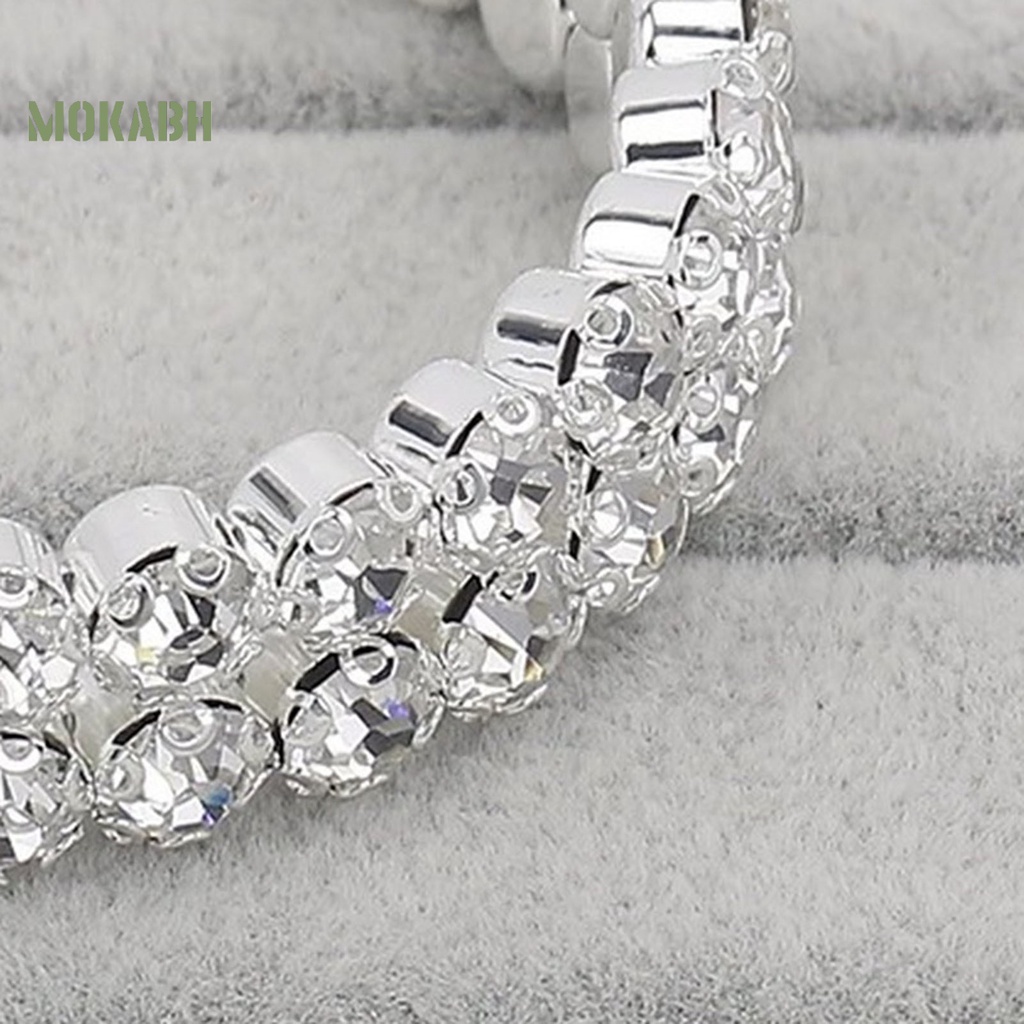 1 Bộ Trang Sức Đính Đá Nhân Tạo Thanh Lịch Cho Nữ