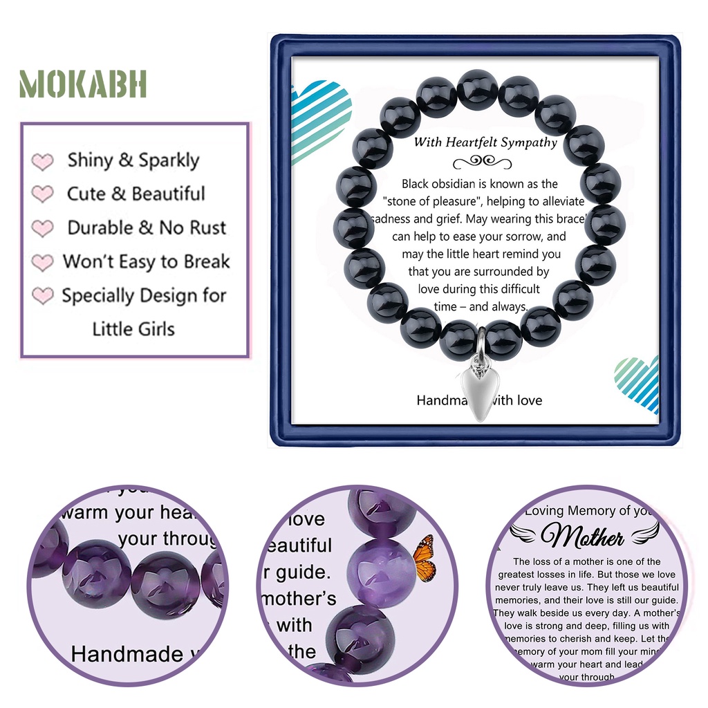 [Mới] Vòng Tay Chuỗi Hạt Màu Tím Mặt Hình Thiên Thần Mạ Điện Phụ Kiện Trang Sức Cho Nữ Granddaughter