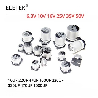 Tụ điện phân smd nhôm 6.3v 10v 16v 25v 35v 50v 10uf 22uf 47uf 100uf 220uf 330uf 470uf 1000uf