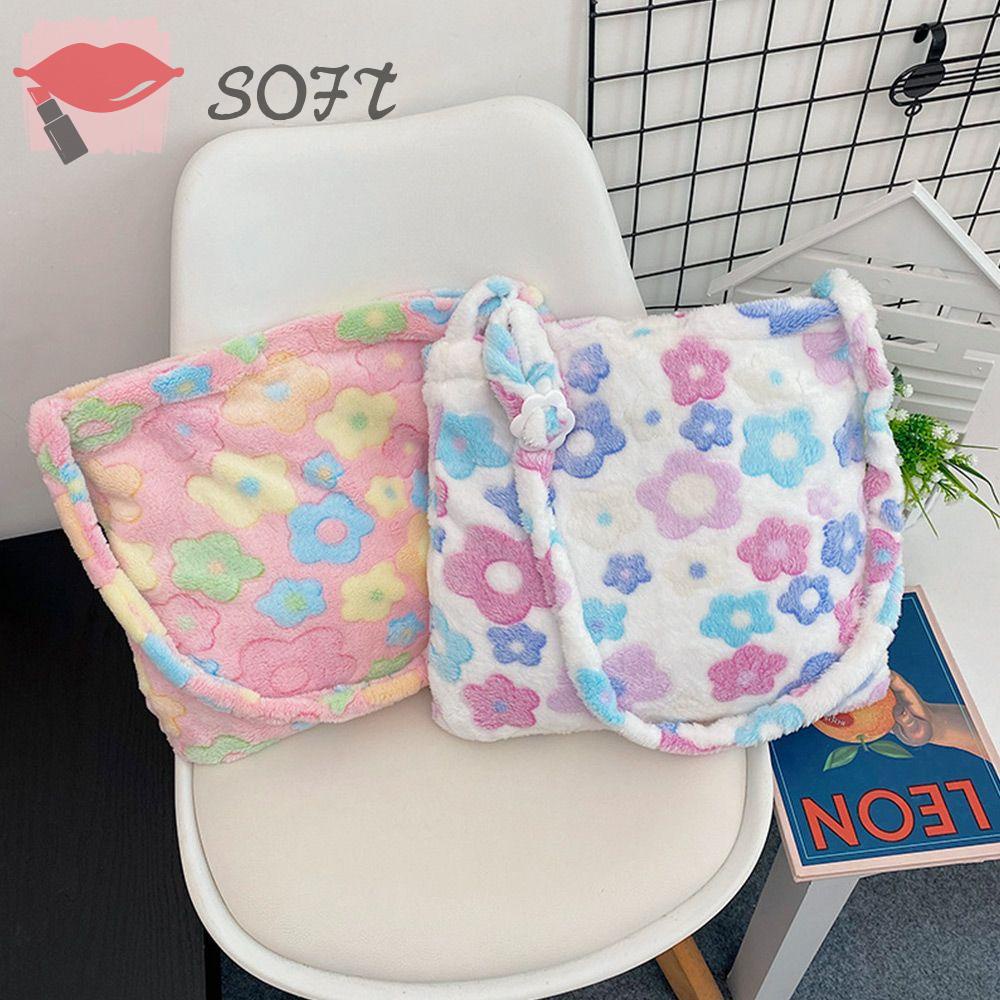 Túi Xách Đeo Vai Bằng Lông Nhung Mềm Mại Sức Chứa Lớn