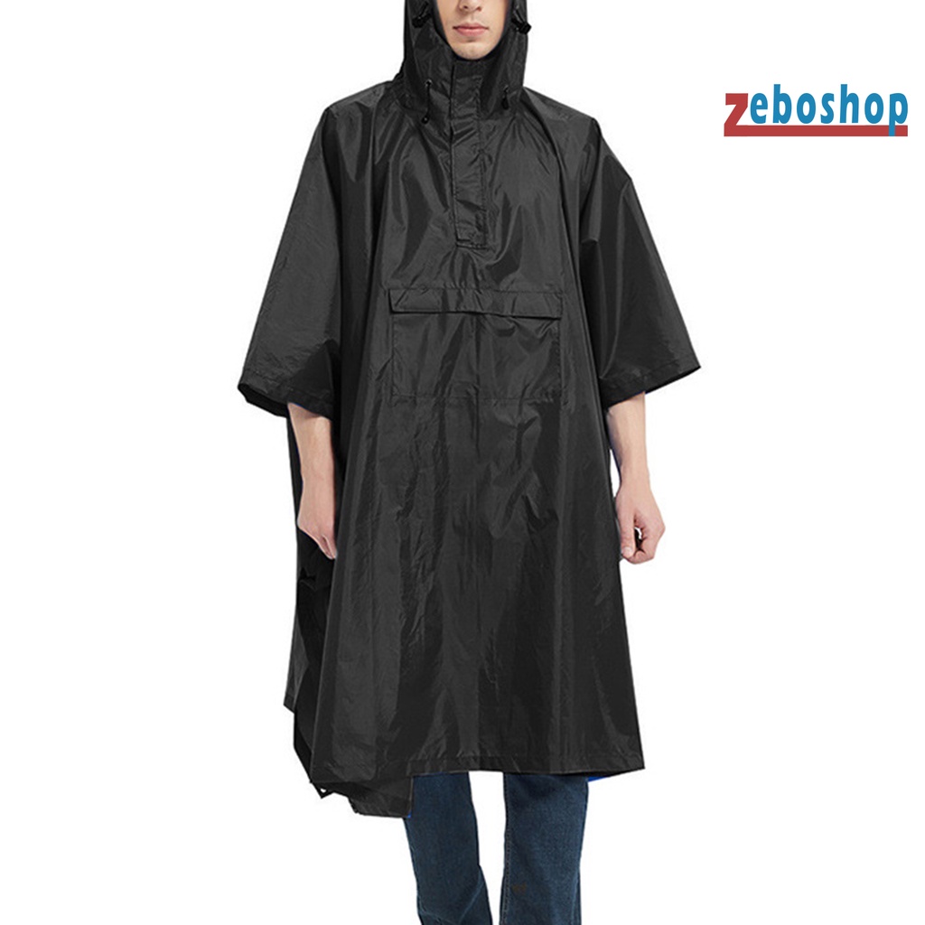 Áo Mưa Có Mũ Trùm Một Kích Thước Kẻ Sọc Phản Quang Unisex