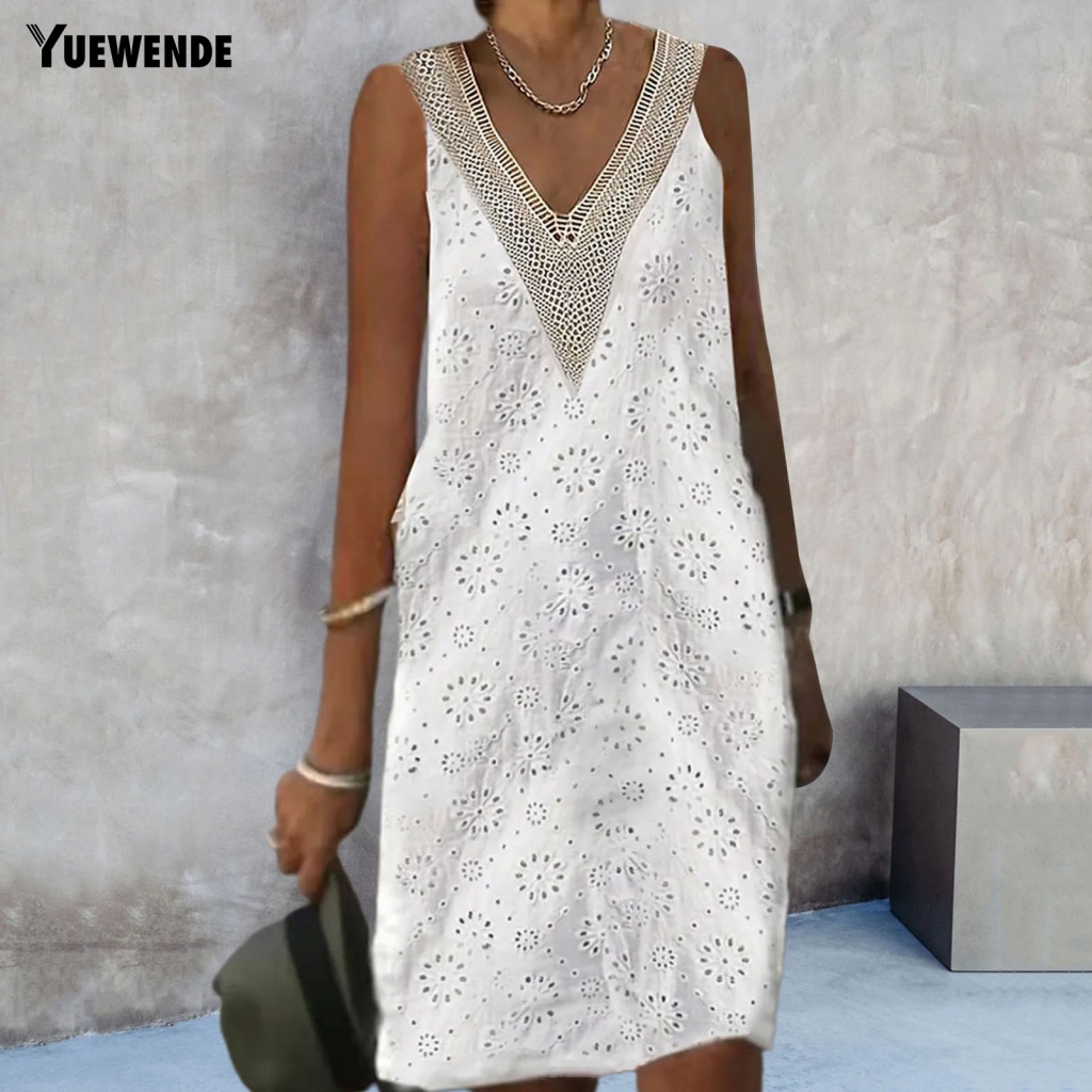 Yue.z Đầm Nữ Mùa Hè Màu Trơn