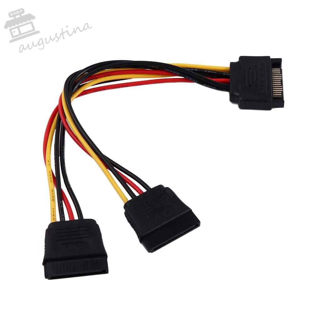 Dây Cáp Mở Rộng Nguồn Ổ Cứng SATA II 15Pin PSU SATA Male Sang 2 Female Chất Lượng Cao
