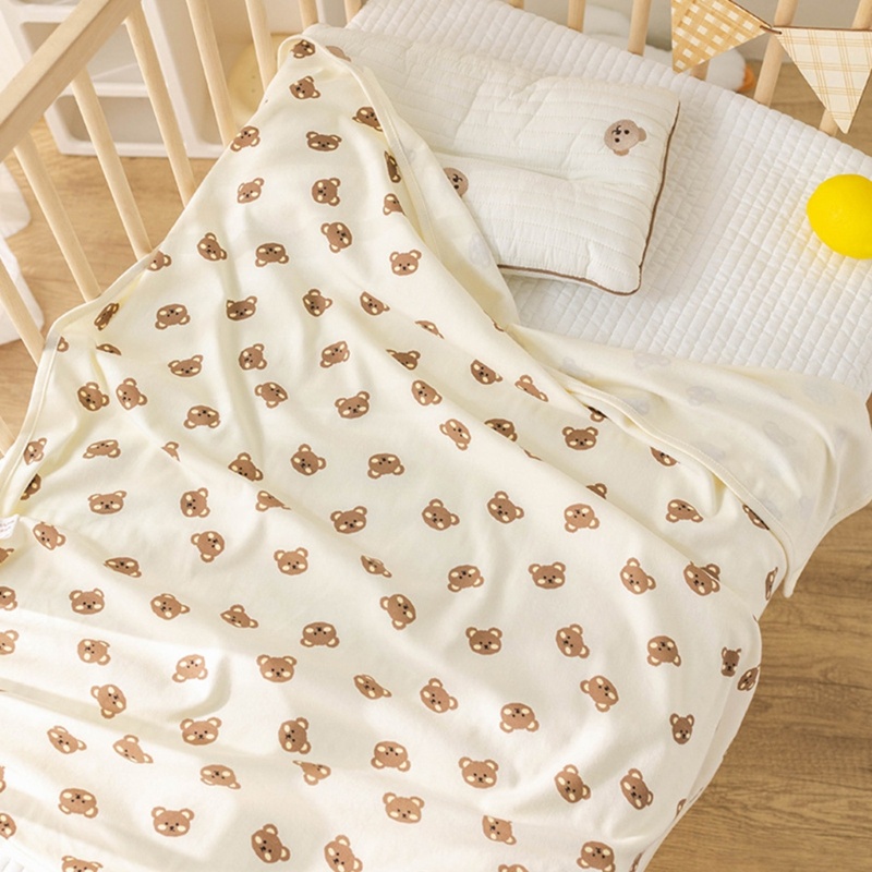 Chăn Quấn Em Bé Chất Liệu Cotton Mềm Mại Họa Tiết Hoạt Hình