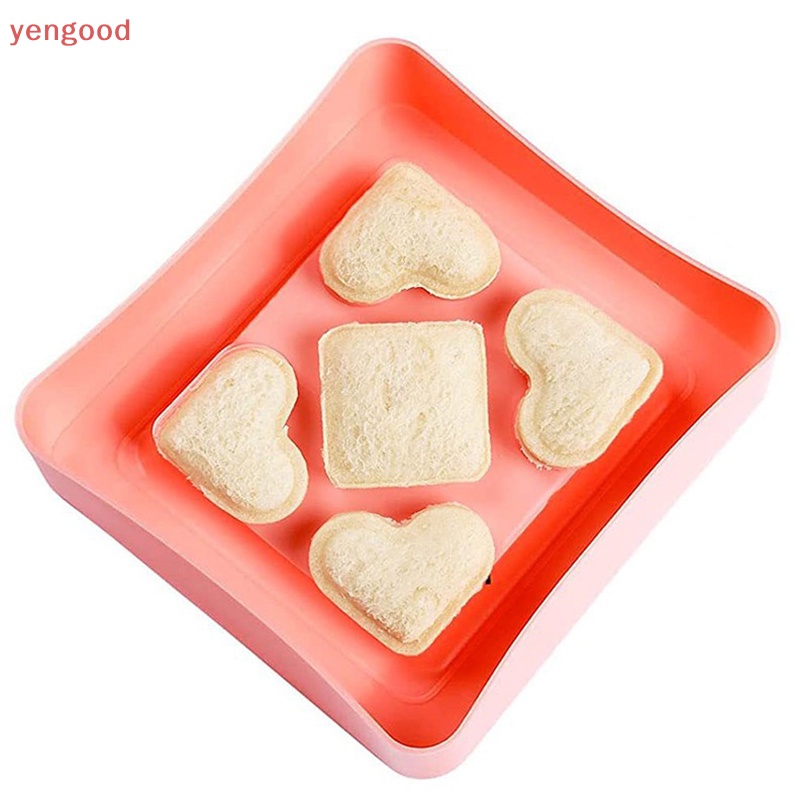 1 Bộ Dụng Cụ Cắt Bánh Sandwich Hình Trái Tim / Vuông Tiện Dụng An Toàn Cho Trường Học