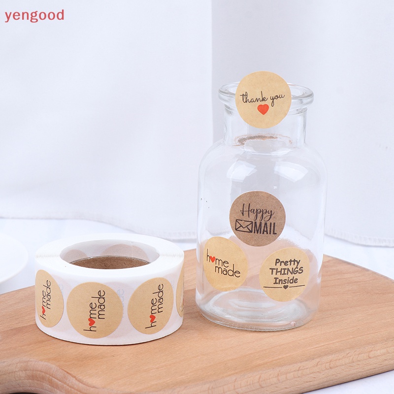 Set 500 Miếng Dán 1 inch In Chữ Thank You Trang Trí Phong Bì Tiệc