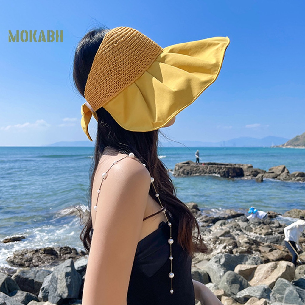 Nón Chống Nắng Bằng Polyester Mềm Nhẹ Đính Nơ Thời Trang Mùa Hè Cho Nữ