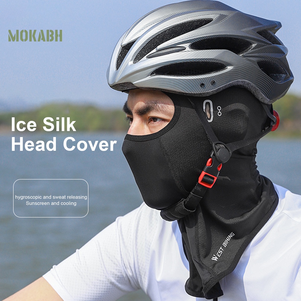 Mũ Trùm Đầu Bằng Lụa Lạnh Độ Co Giãn Cao Chống Tia UV Nhanh Khô Tiện Dụng Cho Mùa Hè