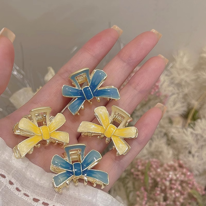 Kẹp Tóc Nơ Kim Loại Nhiều Màu Đáng Yêu Cho Bé Gái 1 Cái