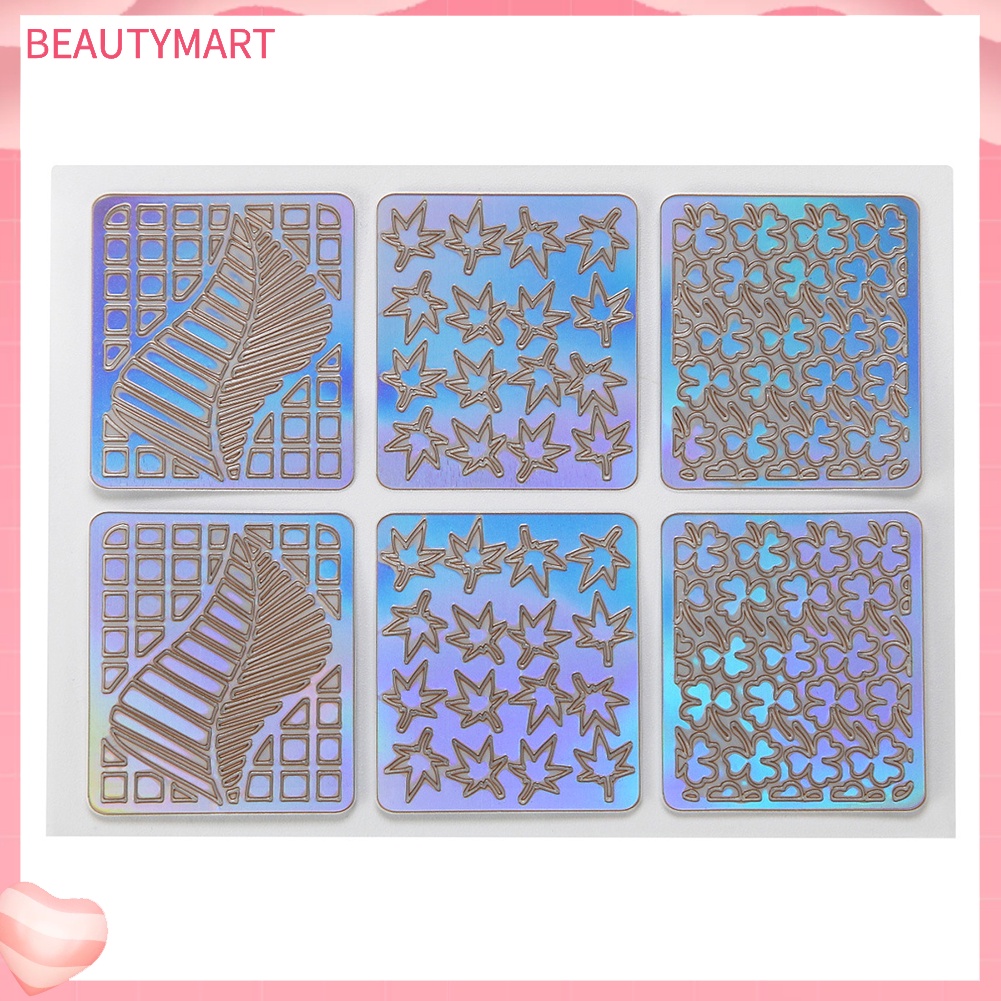 Set 12 Tấm Khuôn Trang Trí Móng Tay Nghệ Thuật Họa Tiết Kẻ Sọc Lượn Sóng
