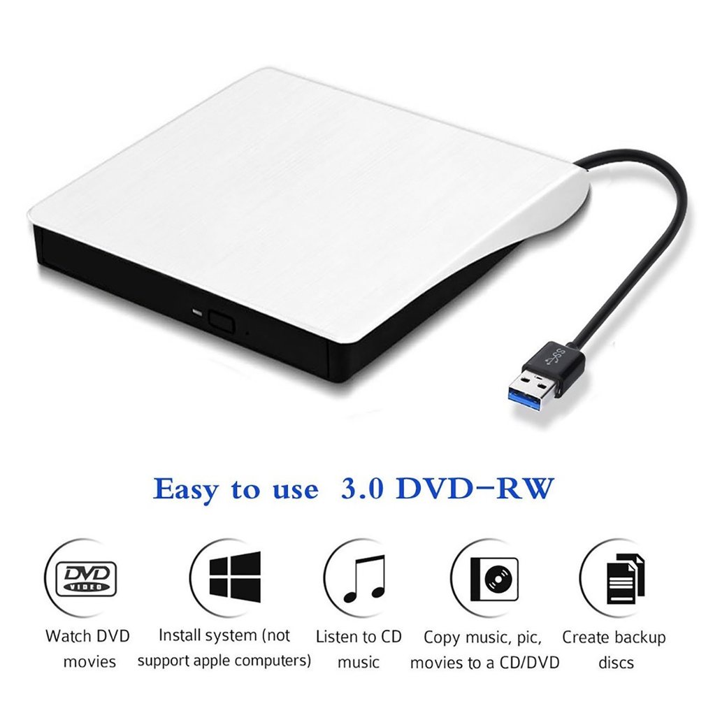 Dvd Recorder External Cd Drive Driver Compatible For Laptop Desktop Slim Portable Rom Re-Writer [Q/13]