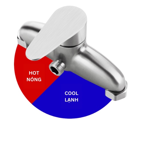 Bộ vòi sen tắm nóng lạnh SUS 304 một đường nước- SENTAKU