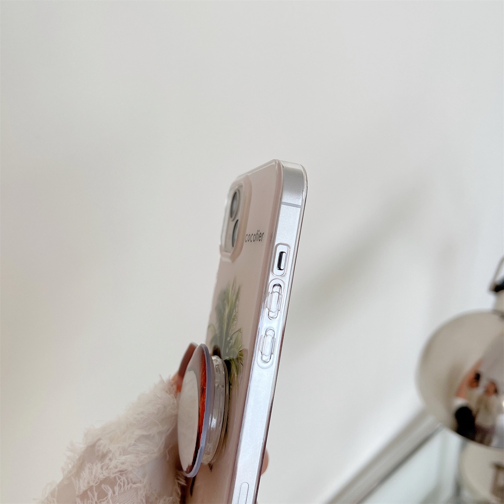 Ốp Điện Thoại TPU Mềm Chống Sốc Hai Mặt Họa Tiết Cây Dừa Mùa Hè Cho iPhone 11 13 12 14 Pro Max