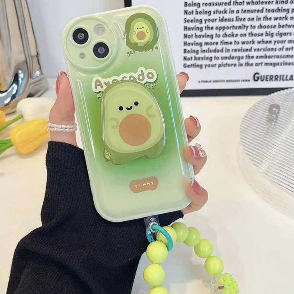 Ốp Điện Thoại Chống Rơi Có Giá Đỡ Hình Quả Bơ Cho Iphone13 14 / 11promax Xsmax / XR 12 / 7P / 8Plus