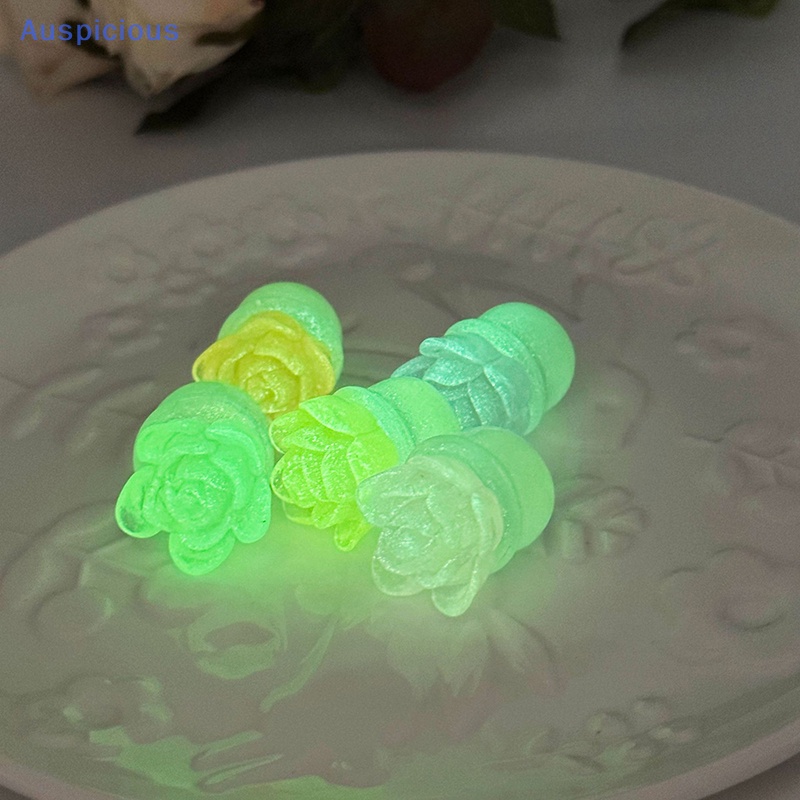 Chậu Hoa Sen Đá Resin Phát Sáng Mini Dễ Thương Dùng Trang Trí Xe Hơi / Móc Khóa DIY