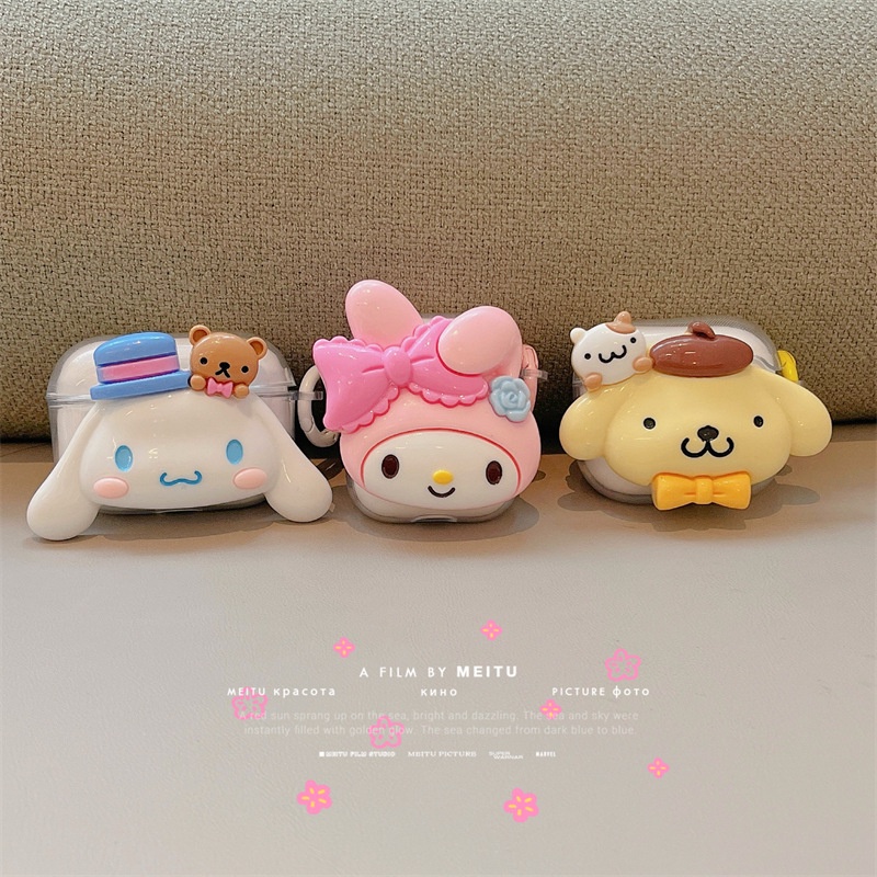 Vỏ Bảo Vệ Hộp Sạc Tai Nghe Bluetooth Airpod Pro 2 1 2 3 Pro 2 Họa Tiết Hoạt Hình Melody Cinnamoroll Dễ Thương