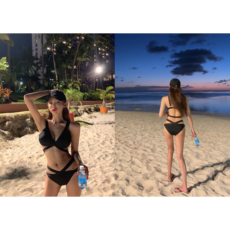 Bộ Bikini 2 Mảnh Buộc Dây Hở Lưng Phong Cách Âu Mỹ Quyến Rũ