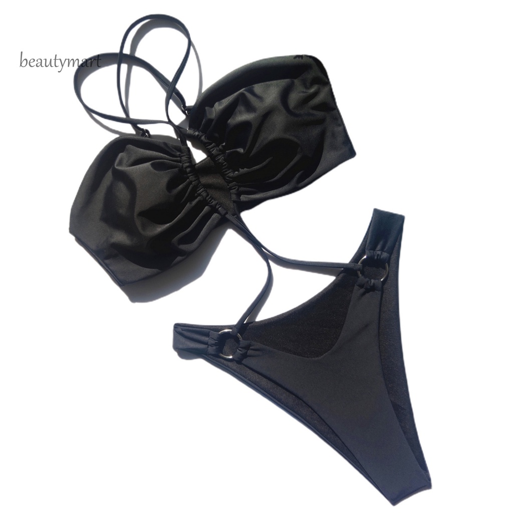 [beautymart] Bộ Đồ Bơi Co Giãn Dây Chéo Lưng Thoải Mái Thời Trang Mùa Hè Cho Nữ