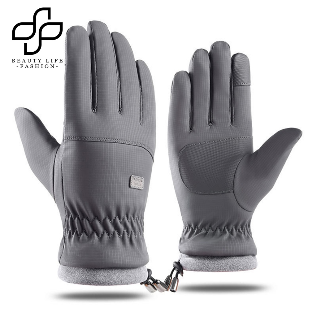 1 Đôi Găng Tay Chống Trượt Vải Lông Cừu San Hô Dày Dặn Có Thể Chạm Màn Hình Cảm Ứng