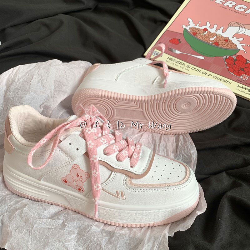 Qinos Giày Thể Thao Đế Dày Màu Trắng Và Đỏ Thời Trang Mới 2023 Dành Cho Bạn Nữ