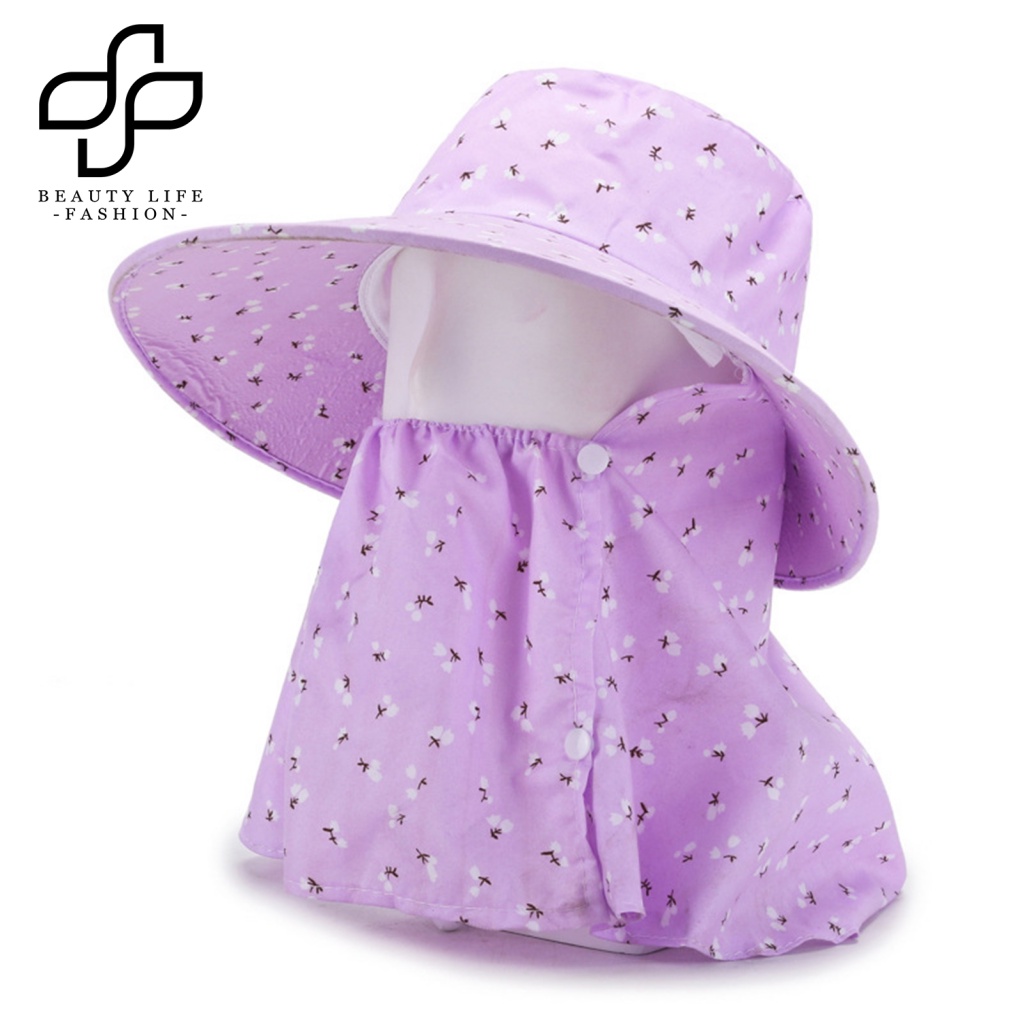 Nón Bucket Rộng Vành Chất Liệu Cotton In Họa Tiết Hoa Thời Trang Cho Nữ