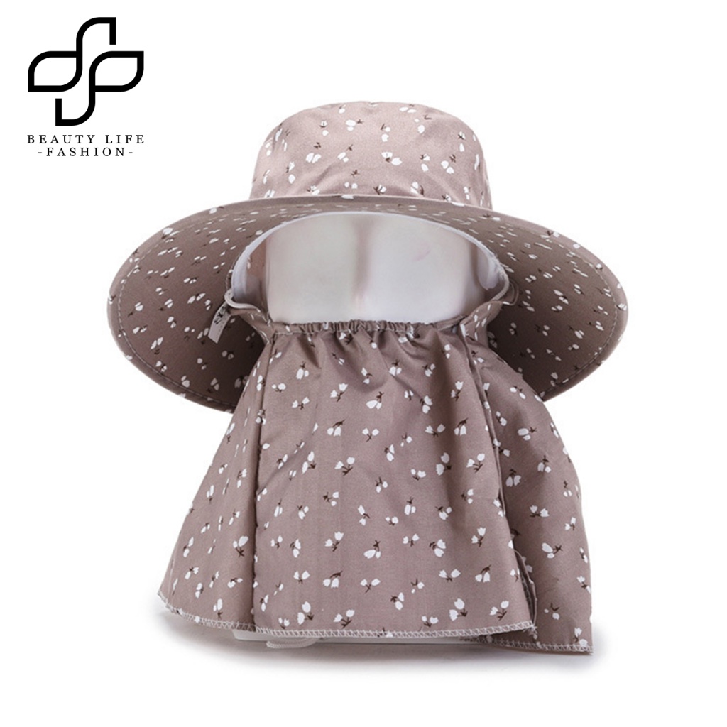 Nón Bucket Rộng Vành Chất Liệu Cotton In Họa Tiết Hoa Thời Trang Cho Nữ