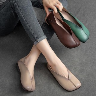 Giày Búp Bê Da Đế Mềm Thời Trang Retro Cho Nữ