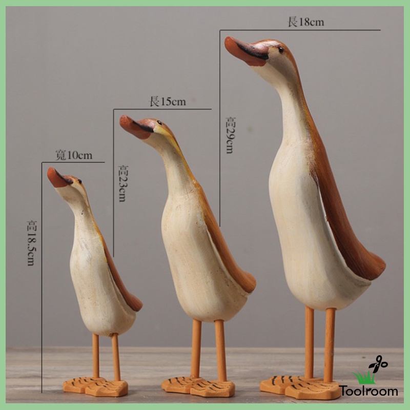 Set 3 Bức Tượng Vịt Sơn Thủ Công Trang Trí Sân Vườn
