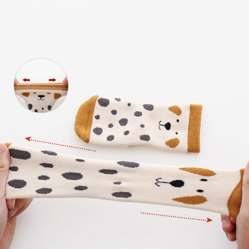 Vớ Cotton Thoáng Khí Chống Trượt Co Giãn In Họa Tiết Hoạt Hình Dễ Thương Cho Bé Trai Và Gái