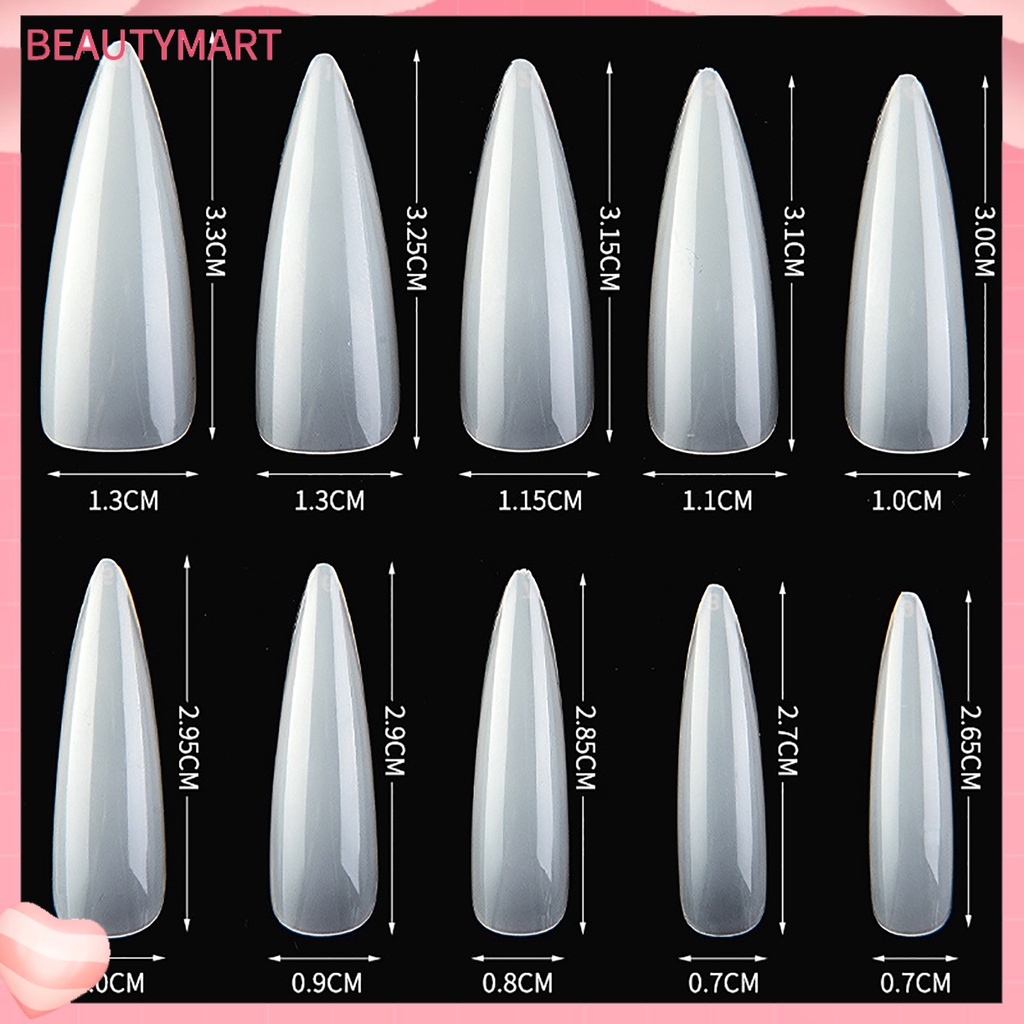 Bộ 100 Móng Tay Giả Toàn Diện Màu Trơn Thời Trang
