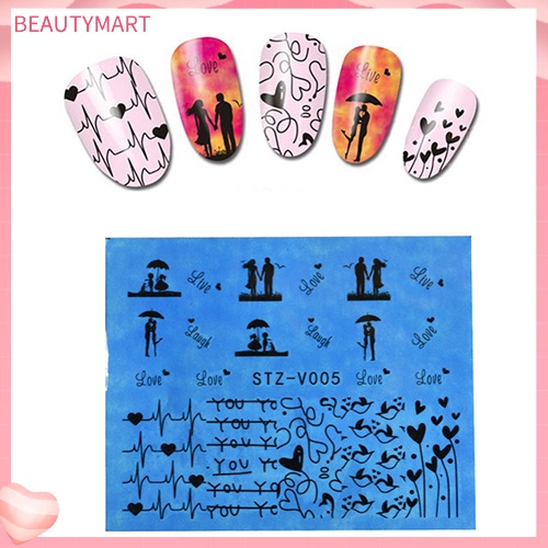 Bộ 48 Miếng Dán Móng Tay Chuyển Nước DIY Phong Cách Ngẫu Nhiên