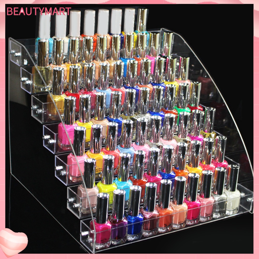 Giá Đỡ Trưng Bày Lọ Sơn Móng Tay Nhiều Tầng Bằng Acrylic Trong Suốt