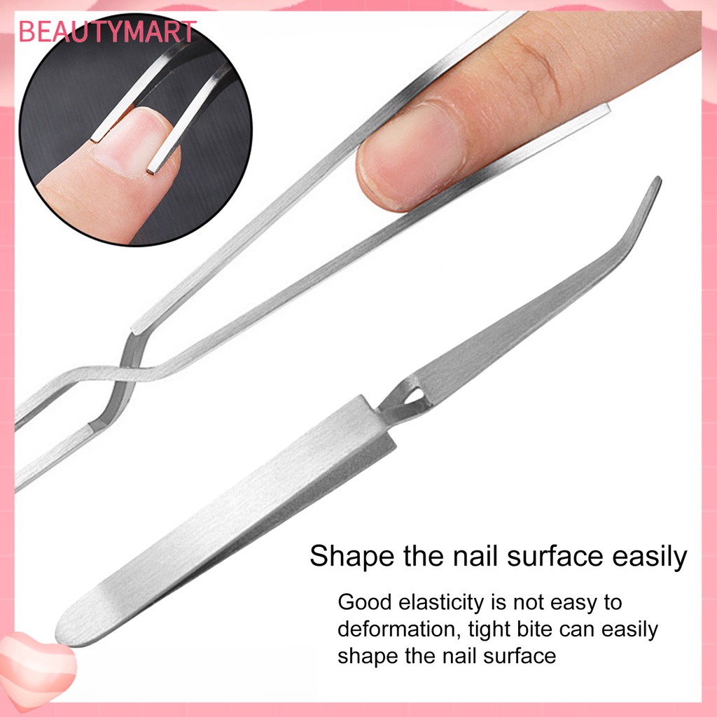 Nhíp Cong Bằng Thép Không Gỉ Không Biến Dạng Hỗ Trợ Làm Móng