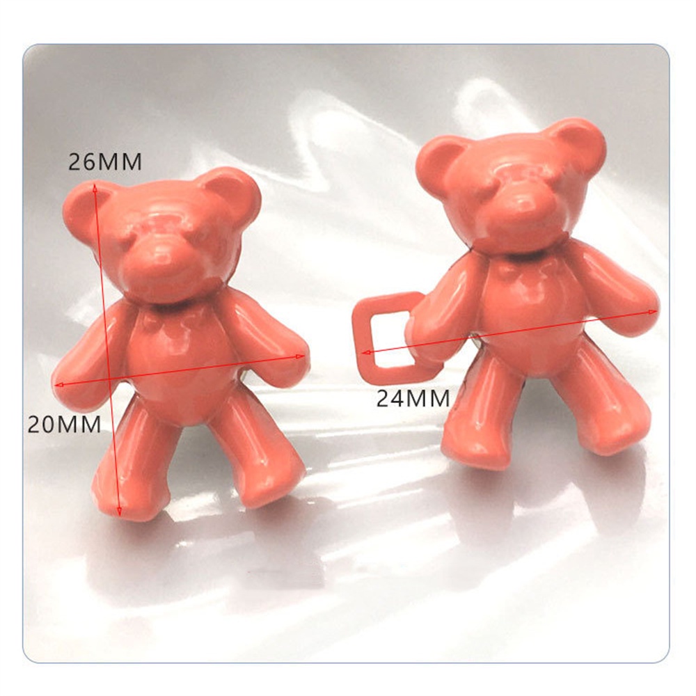 Set 2 Nút Cài Kim Loại Hình Gấu Có Thể Tháo Rời Dành Cho Quần Jean Giảm Đau / Cài Nút