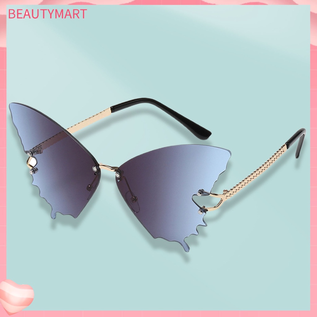 Kính Mát Hình Bướm Không Vành Siêu Nhẹ Chống Tia UV Trong Suốt Thời Trang Cho Nữ