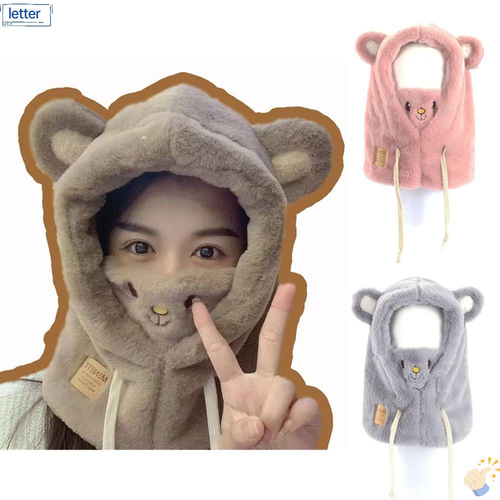 LET Nón Len Che Tai Gấu Dễ Thương