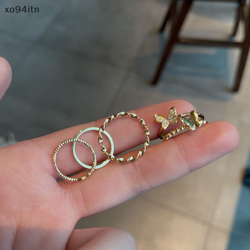 Set 4 Nhẫn Đeo Khớp Ngón Tay Phong Cách Bohemian Thời Trang Cho Nữ