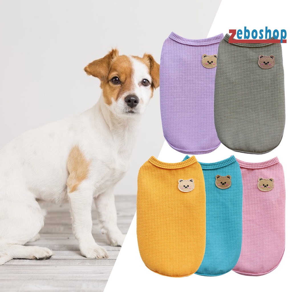 Áo Thun Bằng Polyester Thoáng Khí In Hình Gấu Waffle Thời Trang Mùa Hè Cho Thú Cưng