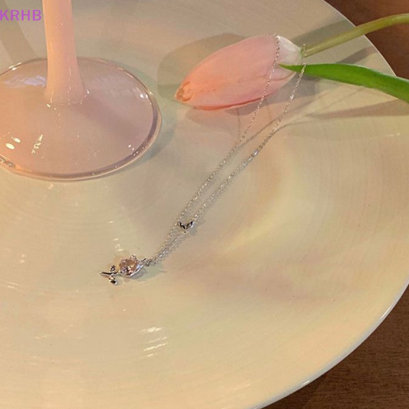 Vòng Cổ Choker Màu Bạc Mặt Hoa Tulip Đính Đá Thời Trang Cho Nữ Mới