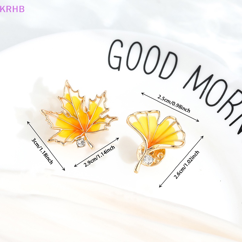 Ghim Cài Áo Hình Lá Phong Đính Đá Pha Lê Phong Cách Pháp Mới