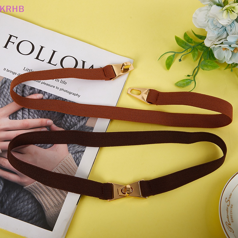 Thắt Lưng Co Giãn Khóa Kim Loại Thời Trang Dành Cho Nữ Mới