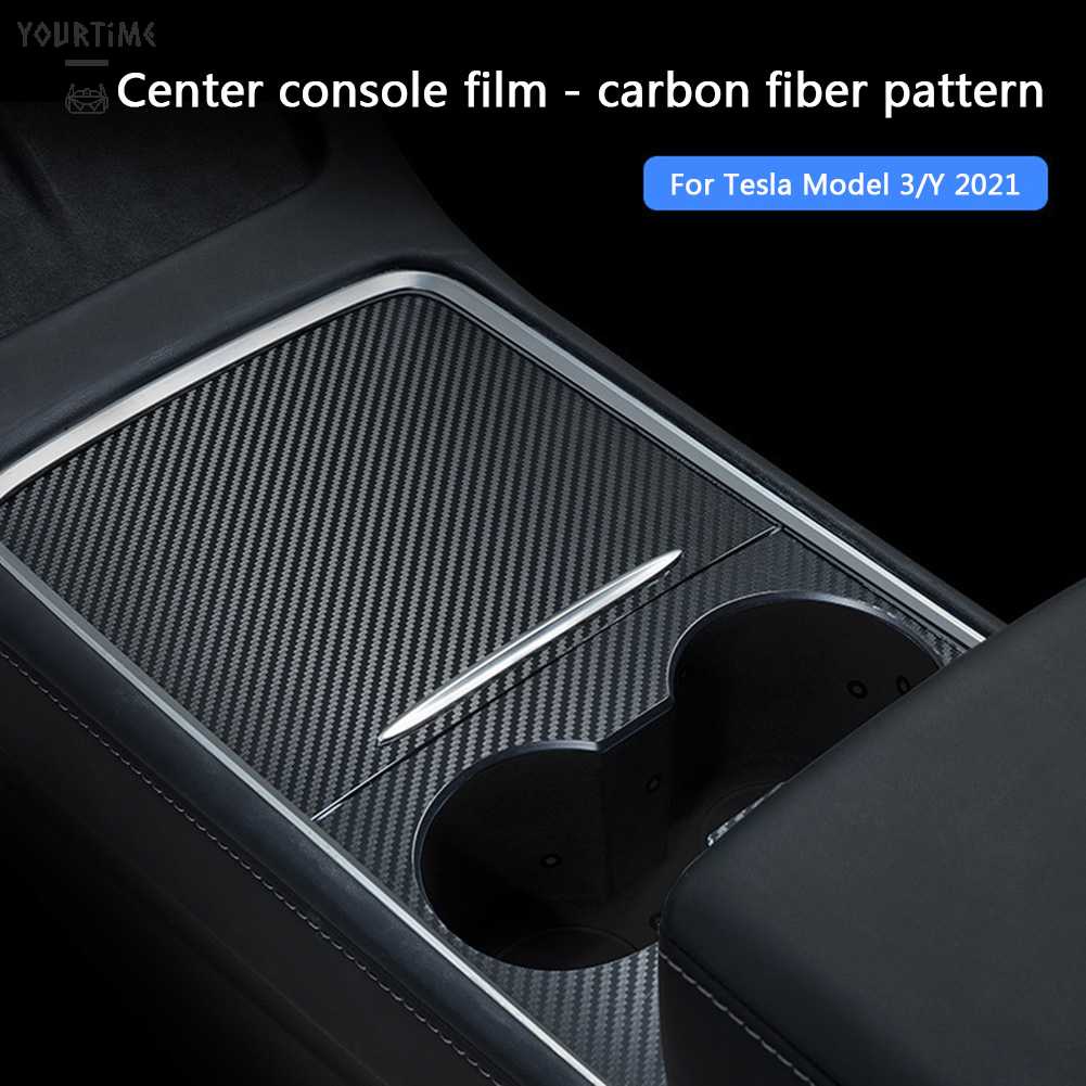 Miếng Bọc Bảng Điều Khiển Trung Tâm Bằng PVC Kết Cấu Sợi Carbon Cho Tesla Model 3 Y 202