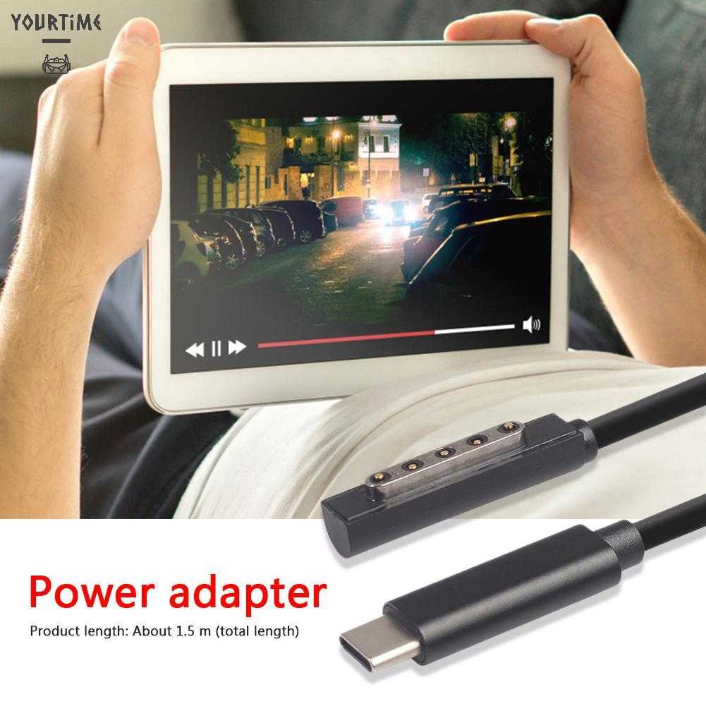 Dây Cáp Sạc 1.5m USB Type C PD Dành Cho Microsoft Surface Pro 1 / 2