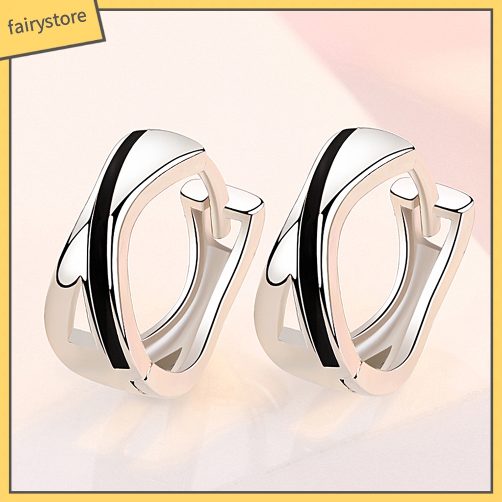 1 Đôi Bông Tai Tròn Màu Sắc Tương Phản Phong Cách Hip Hop Dành Cho Nữ