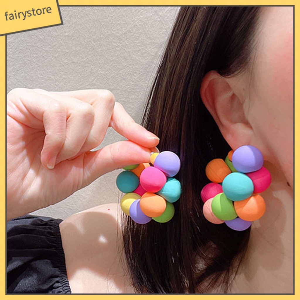 1 Đôi Bông Tai Bạc Sterling 925 Nhiều Màu Sắc Thoải Mái